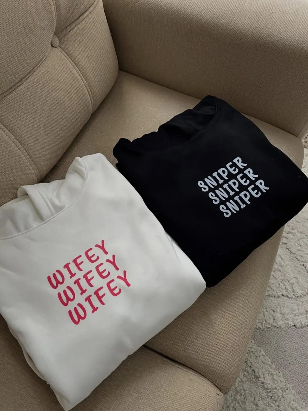 Sniper & Wifey Custom Embroidered Couple Set