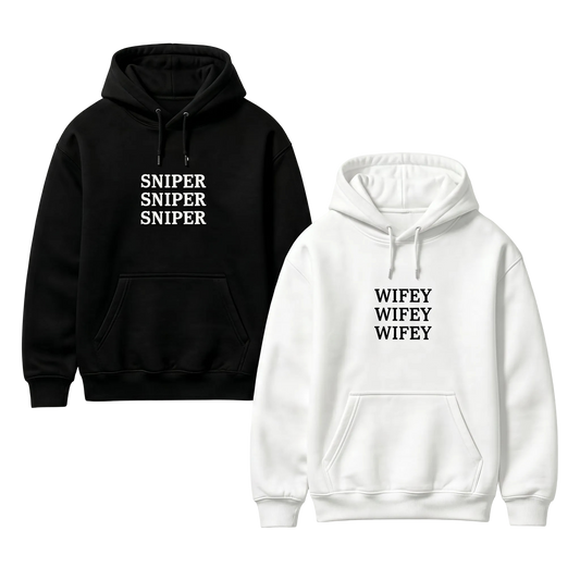 Sniper & Wifey Custom Embroidered Couple Set