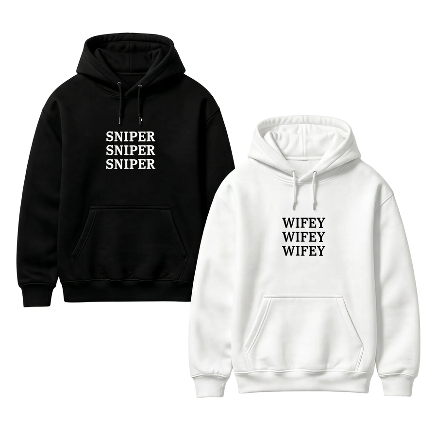 Sniper & Wifey Custom Embroidered Couple Set