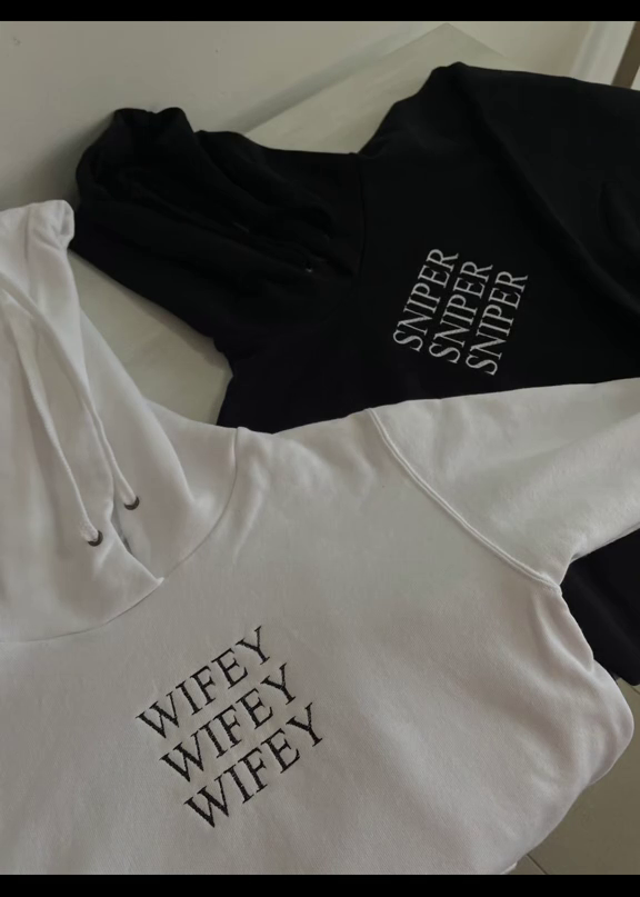 Sniper & Wifey Custom Embroidered Couple Set